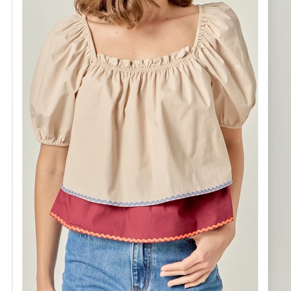 English Factory Lynn RICKRACK TRIM PUFF SLEEVE
TOP - Picture 2 of 8